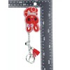 Unbranded Bling Red Bunny Diamond Keychain Glitter Silver Tassel Charm