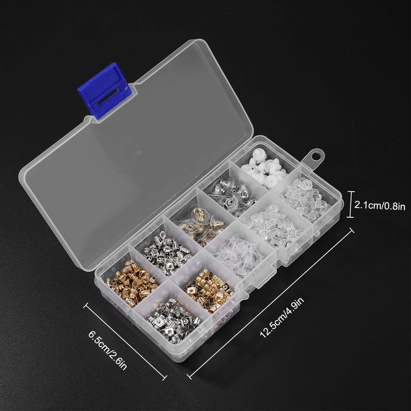 Earring Backs, 10 Styles, Metal, Rubber, Plastic Secure Earring Stoppers,
