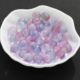 Zhuluck 10 Pcs Purple Glass Marbles Luminous Glass Ball Colorful Glass Marbles Decor Vase Filler Fish Tank Home Decor DIY Jewelry Accessories 12mm (no Hole)