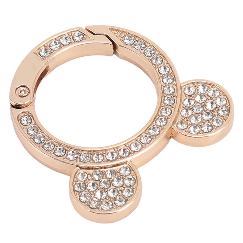 10pcs Rhinestone Spring O Rings Cute Bear Head Zinc Alloy