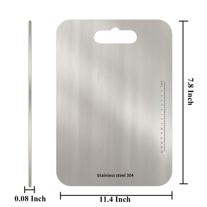 Chopping Board 11.4"L x 7.9" W Stainless Steel 304 Cutting