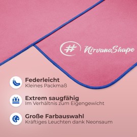 NirvanaShape Microfibre Towel – Travel Towel, Bath Towel for Holidaymakers – Compact, Quick-Drying Microfibre Towels as Beach Towel, Sports Towel – for Travel, Camping, Sports – 120 x 60 cm