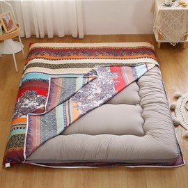 Floor Futon Mattress Cover, Cover for Traditional Japanese Floor Futon Mattres Zippered Full Size Tatami Mattress Cover Dustproof Cover