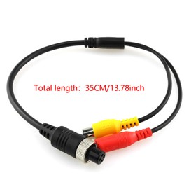DGZZI 4 Pin Female to RCA Female Adapter 35cm/13.78" M12 4 Pin Female Aviation Head to RCA Female and DC Female Connector Cable for Car Camera