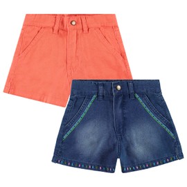 BTween 2-Pack Lightweight Denim Shorts for Girls | Cotton Blend | Sizes 4-16 - Perfect for Comfort, Style, and Summer Fun!