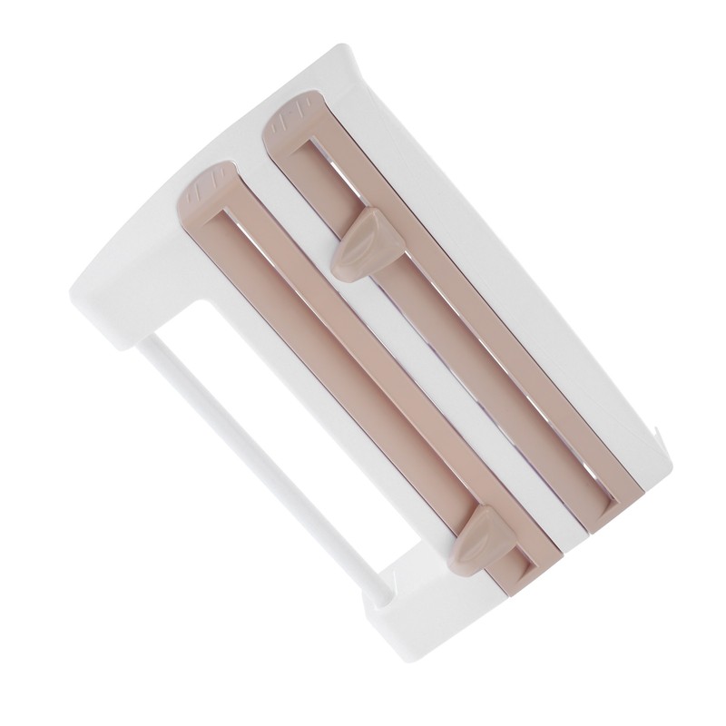 Plastic Wrap Storage Rack Cling Film Dispenser Cutter Paper Towel