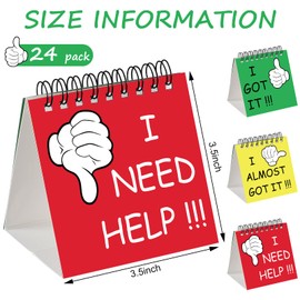 Harloon 24 Pcs I Need Help Mini Flip Chart Signs Self Assessment Cards Behavior Management Classroom Tools for Kids Teachers Classroom School Behavior Educational and Learning Activities Supplies