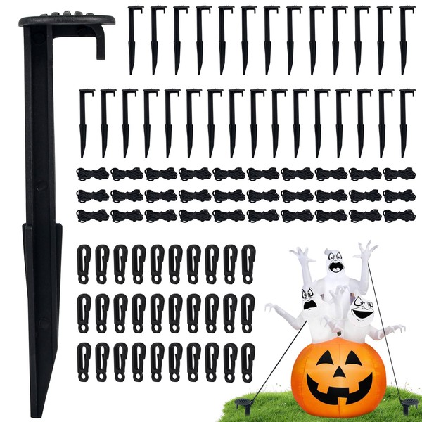 30 Sets Inflatable Ground Stakes and Tethers, 5.7" Yard Inflatable