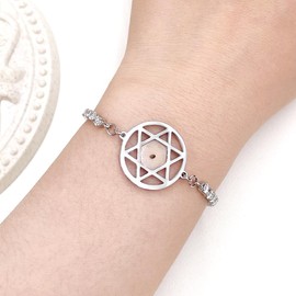 Crystal Mustard Seed Bracelet, Round Hexagon Charm Zircon Chain Adjustable Her's Religious Jewelry for Women of Faith BFF Fashion Exquisite Bracelet