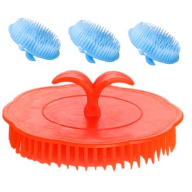 Beavorty 4pcs Massage Shampoo Brush Scalp Exfoliator Scrubber for Hair Scalp Massager Handle Design for Easy Use