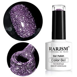 RARJSM Sparkle Purple Gel Nail Polish, Dazzling Glitter Gel Nail Polish, Shinny Glitter Nail Gel Polish,Nail Art Varnish Manicure Salon Requires Drying Under UV LED Lamp 7.5ml 1Piece