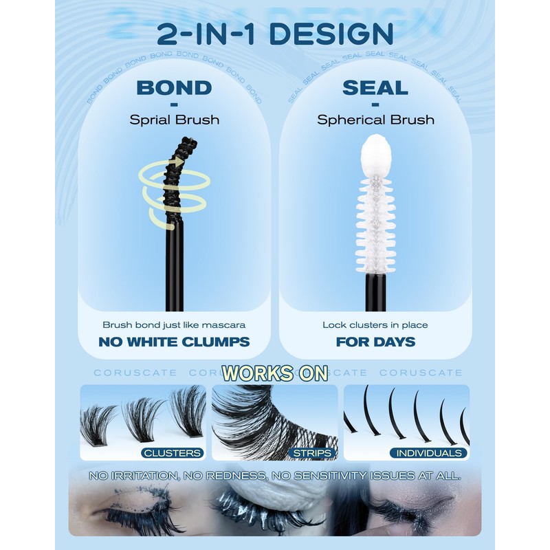 CORUSCATE Lash Cluster Glue Bond and Seal Lash Remover Eyelash