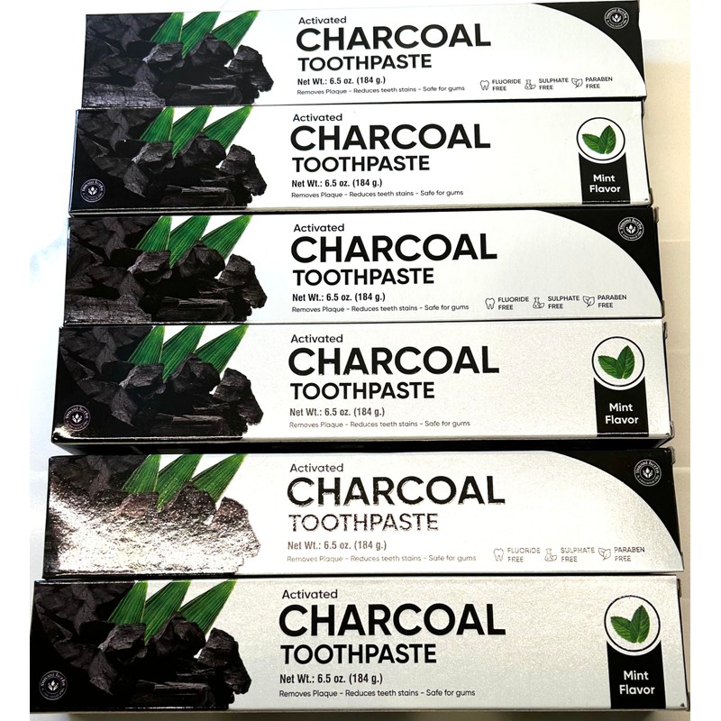Charcoal Toothpaste 6.5 oz (184gm) Value Pack 6