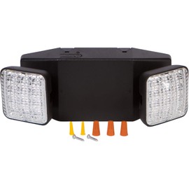 Morris Products Square Head Micro LED Emergency Light – Black, High Output - 76 Lumens - Energy Saving Emergency Lighting Unit – Compact Design – Thermoplastic Housing, Mounting Plate