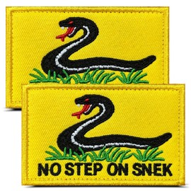 No Step On Snek Patch,2 Pcs Tactical Military Funny Snake Embroidered Hook & Loop Morale Emblem Patches for Tactical Backpack Vest Hat Bags Clothes Jackets Gear or Collect