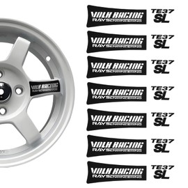 TOCCOOL Wheel Stickers, Racing Cars Stickers, Letter Stickers, Suitable for Te37 Wheels (Black)