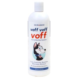 Voff Voff Voff All-in-One Dog Shampoo by Geir Ness – Natural Oatmeal & Aloe Formula with Coconut & Date Palm Extract – Cleans, Conditions, Moisturizes, Deodorizes & Detangles – 16 fl oz