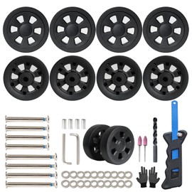 Suitcase Tire Replacement Kit 8-Piece Set Suitcase Caster Replacement Luggage Spinner Replacement Wheel Repair Kit for Carry Bag Caster Silent Dual Wheel Repair Kit Compatible with Wheel Outer