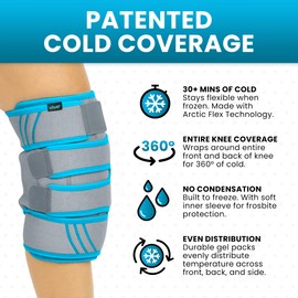 Vive Knee Ice Pack Wrap (2 Pack) - Cold/Hot Gel Compression Brace - Heat Support Strap For Arthritis Pain, Tendonitis, ACL, MCL Injury, Osteoarthritis, Women, Men, Meniscus Patella Surgery