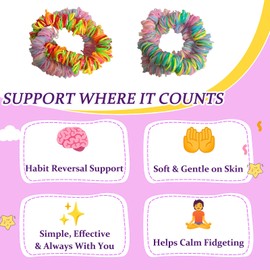 2 Pack Skin Picking Fidget Toys Double-Layer Skin Picking Fidget Loom Stretchy Loom Picking Flip Fidgets for Anxiety and Trichotillomania