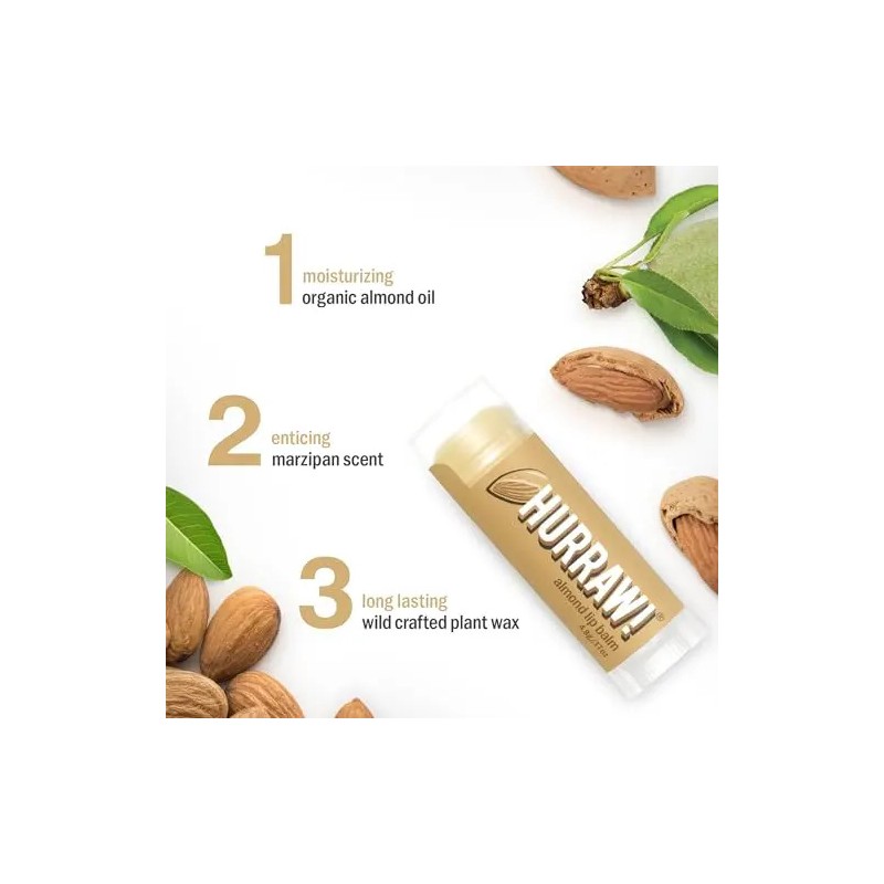 Bálsamo Labial De Almendras Paquete De 3 Orgánico Vegano Sin