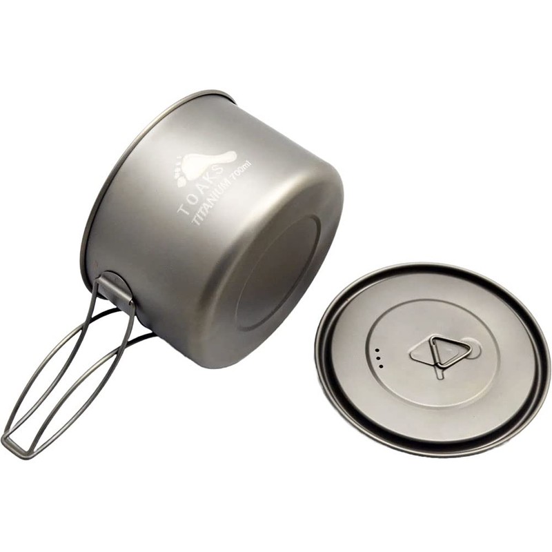 TOAKS POT-700-D115-L Titanium Pot, 23.6 fl oz (700 ml), Super