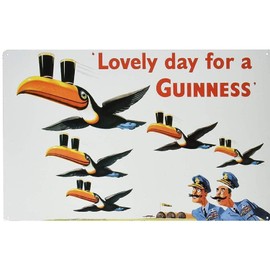 Signs 4 Fun SIGM684 Guinness - Lovely Day Metal Sign, Grey