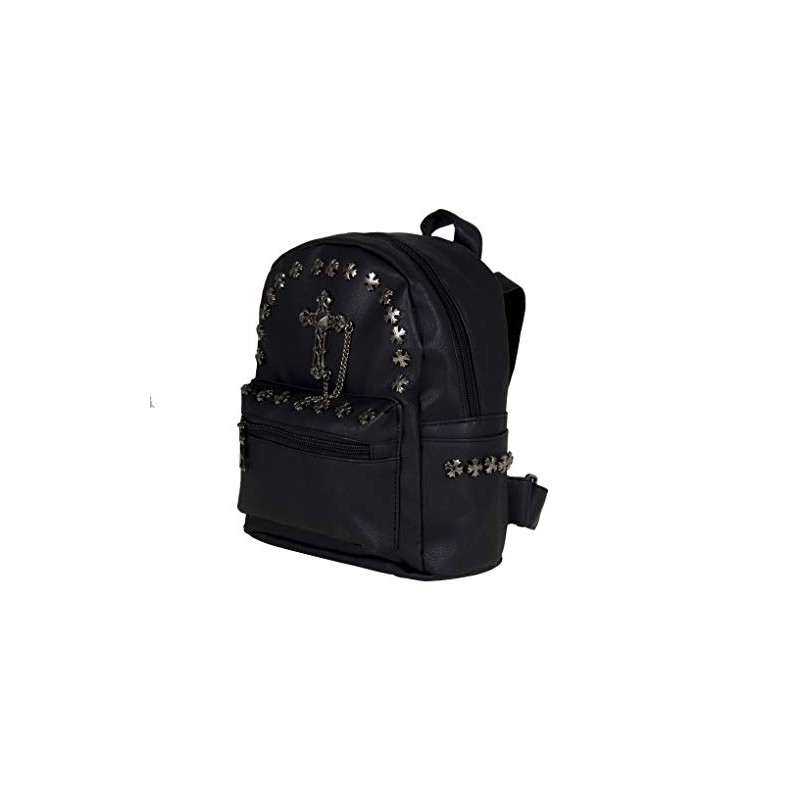 Mini Gothic Metal Cross GOTHX Stud Black Backpack Rucksack |
