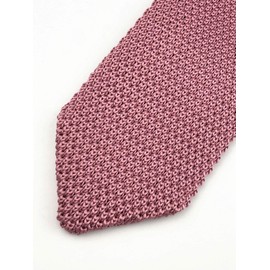 Men's Skinny Knit Tie Vintage Solid Pink Color Casual 2.4 inches Necktie