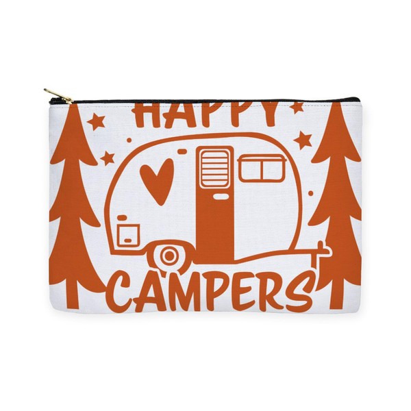 CafePress HAPPY CAMPERS [1] Large Zipper Toiletry Pouch, 12.5" x
