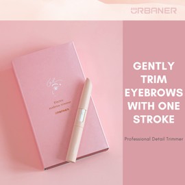 URBANER Electric Eyebrow Trimmer for Women, Small Battery Powered Pen-Shaped Facial Hair Remover, Painless for Face Chin Upper-Lip Neck Peach-Fuzz, MB-052