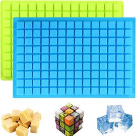 Square Silicone Mould, Pack of 2 Square Chocolate Moulds 126 Cavity, Mini Ice Cube Tray, Gummy Bear Mould for Chocolate, Sweets, Ice Cubes, Caramel