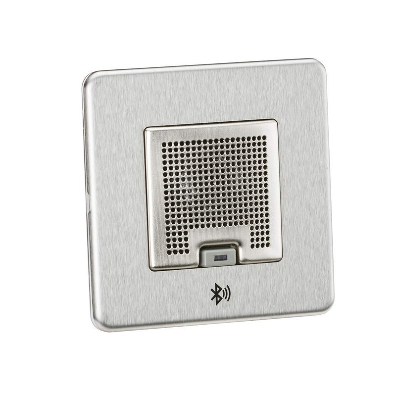 Screwless 3W RMS Bluetooth Speaker Outlet - Brushed Chrome