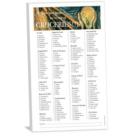 Guajolote Prints Magnetic Notepad for Grocery List, Funny Groceries Shopping List (Scream), 9.5 x 5.75 inches