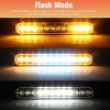 NSI 4PCS Amber/White 12 LED Car Truck Strobe Light Bar