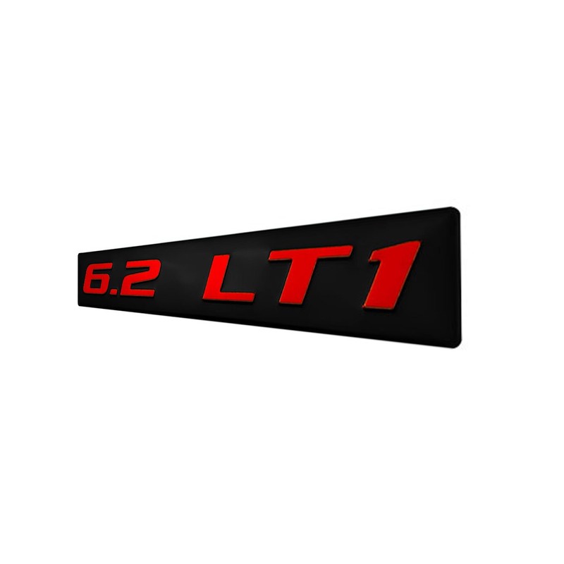 ERPART 6.2 LT1 RED on Black Highly Polished Real Aluminum