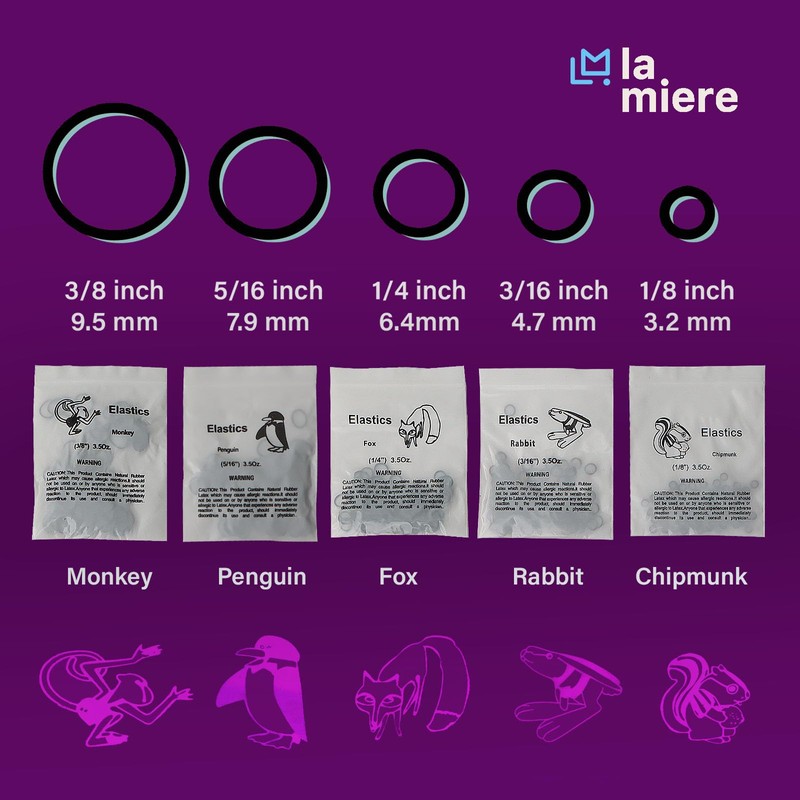 LA MIERE Non latex 100P Black Orthodontic Elastics Dental Rubber