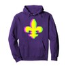 Vaporwave Glitch Art Fleur De Lis Psychedelic Mardi Gras Pullover