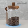 EIKS Glass Jars with Wooden Lids and Scoop, Airtight Food