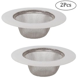 Set of 2 Stainless Steel Shower Strainers, Kitchen Stainless Steel Drain Strainer, Sink Strainer, Shower Drain Strainers, Ideal for Kitchen Net Sink, Bathroom Floor Drain, Shower Drain