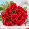 Jexine 100 Pieces Artificial Roses Flowers Bulk, Long Stem Realistic