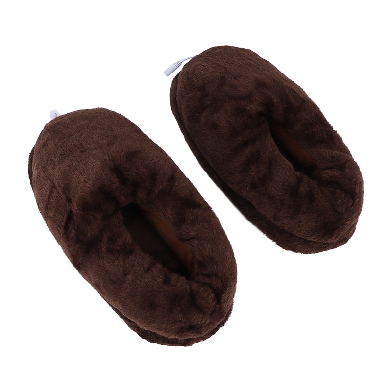 Electric Heated Slippers Temperature Adjustable Winter Soft Plush Heating Shoes