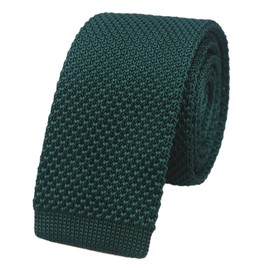Kihatwin Men Dark Ivy Green Versatile Style Knit Neck Ties Long Woven Smart Soft Neckwear