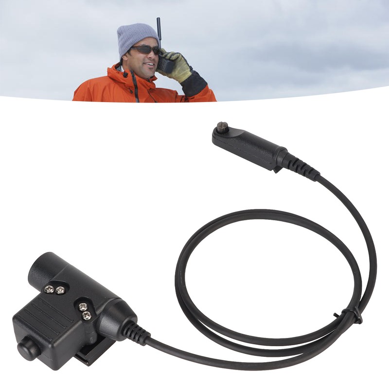 U94 PTT Adapter Cable 35.4in Walkie Talkie Headset Connector Cable