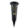 Brother - Plastic Spike Memorial Grave Vase With Butterfly Decoration