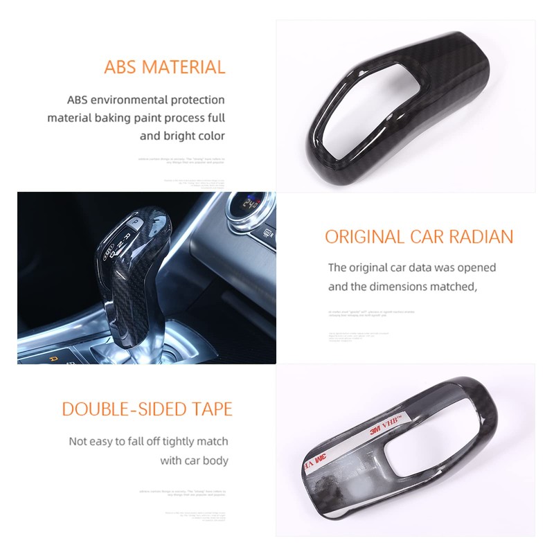 DIYUCAR Carbon Fiber Style ABS Plastic Gear Shift Head Cover