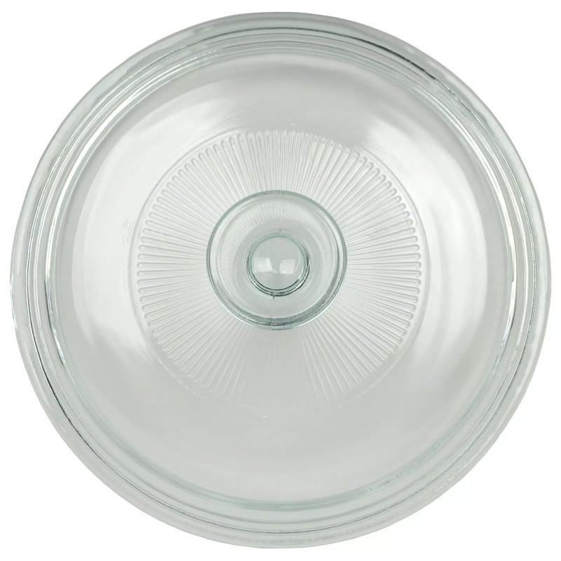 Corningware G-5C Clear Round Fluted Glass Replacement Lid Cover (6-Pack)