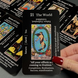 CRAFTERIAN Learning Tarot, Tarot Cards for Beginners with Meanings on Them, Keywords