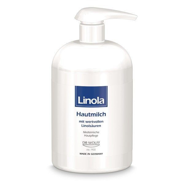 Linola Skin Milk - 500 ml in Dispenser | Body Lotion for All Forms of Dry, Stressed and Neurodermatitis Prone Skin