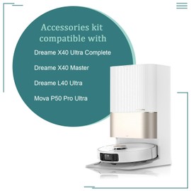 UPUPDAY Accessories Replacement Parts for Dreame X40 Ultra Complete /X40 Master /L40 Ultra, Accessories for Mova P50 Pro Ultra, 2 Main Brushes, 6 Dust Bags, 6 Wipes, 4 Filters, 6 Side Brushes